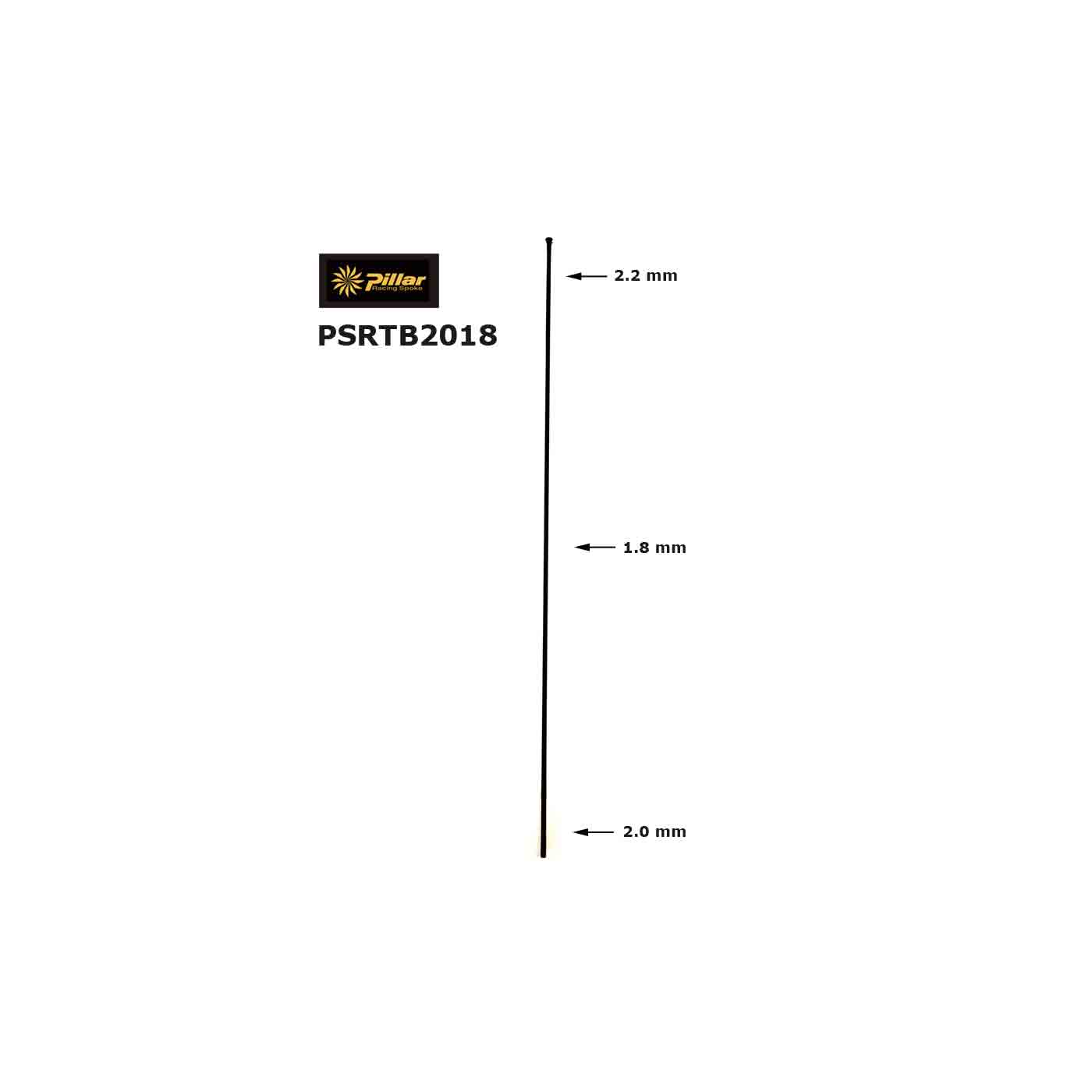PILLAR RACING SPEICHE PSRTB2018 SP, SCHWARZ 1,8MM 298MM