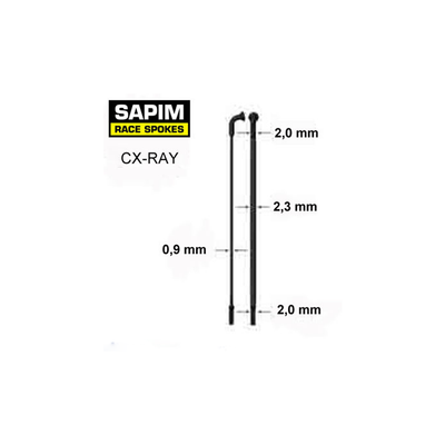 SAPIM CX-RAY JB, BLK 1,5MM 240MM UNTHREADED