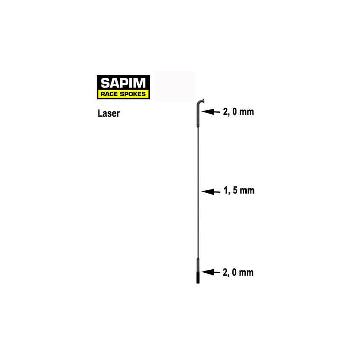 SAPIM LASER JB, BLK 1,5MM 240MM UNTHREADED