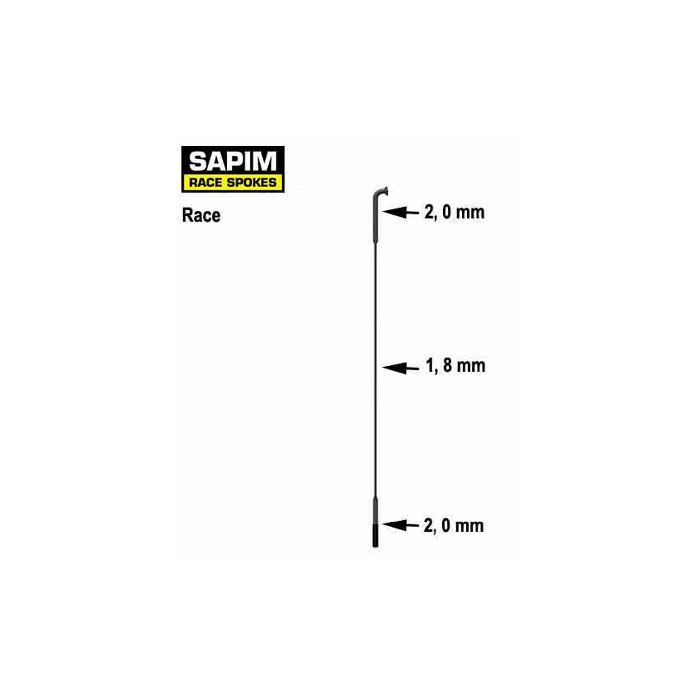 SAPIM RACE JB, BLK 1,8MM 240MM UNTHREADED